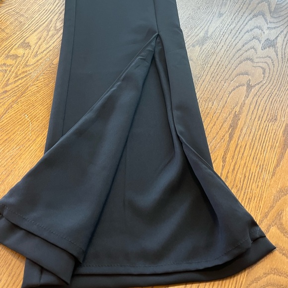 LOVERS + FRIENDS Black Lined Split Hem Flare Pants Size XS 32.5” Inseam - Picture 5 of 12